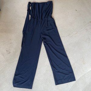 Trouve Dark Blue Strapless overalls